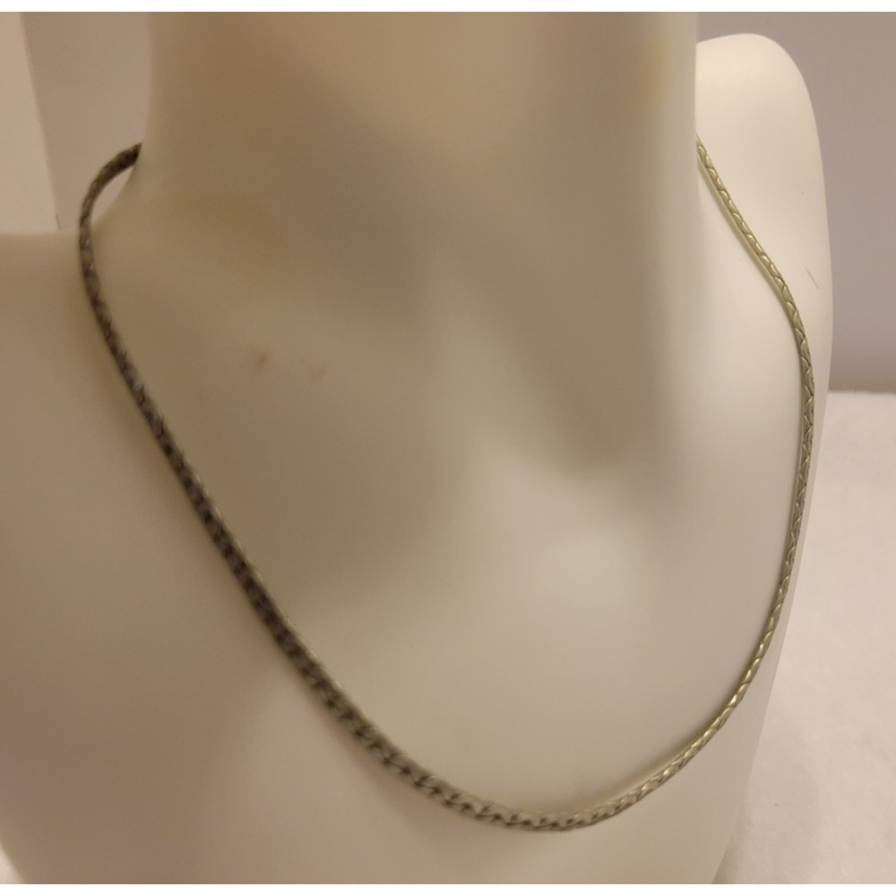 Necklace Silver Tone Chain Link Minimalist Statement Designer Fashion Jewelry‎